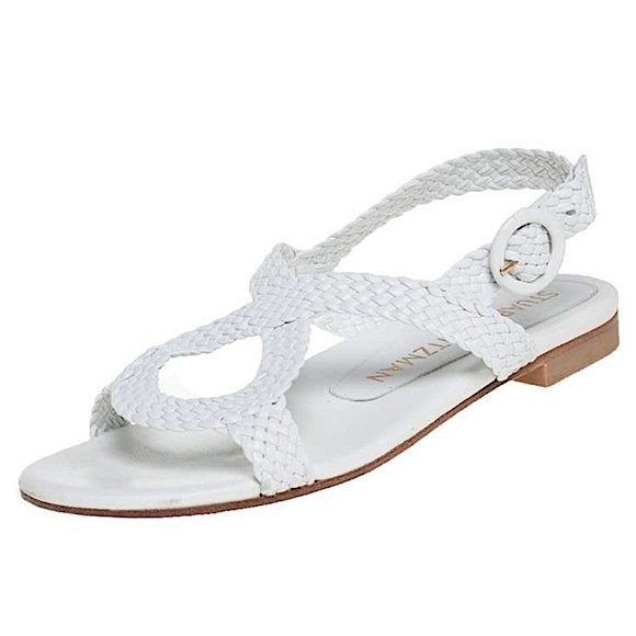 Stuart Weitzman Teodora white leather sandals with dust bag - Picture 5 of 6